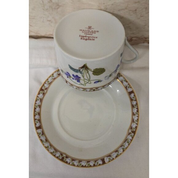 Haviland Limoges Imperatrice Eugenie France Coffee Tea Cups & Saucers - Picture 3 of 7